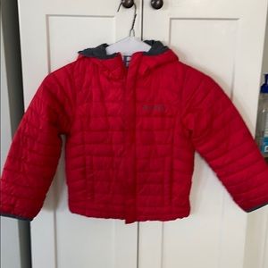 Kids red Columbia down jacket